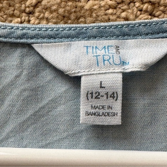 Time & Tru Surplus Dress Chambray Size L - Picture 8 of 11